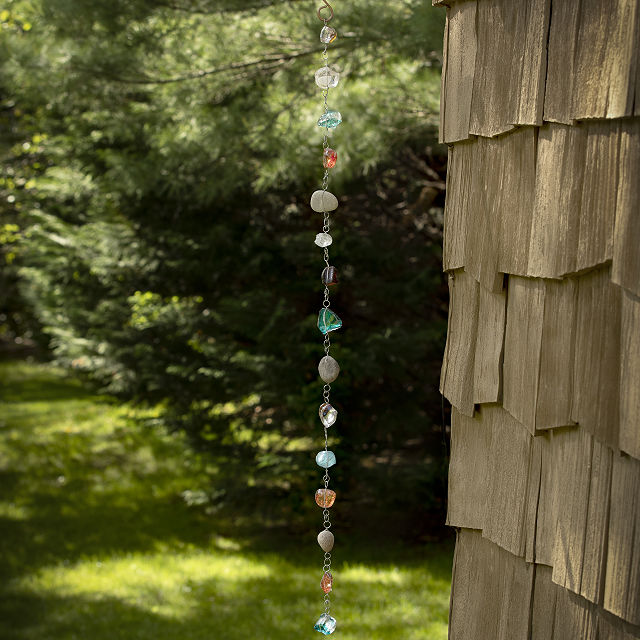APM 37 in. Glass Rock Rain Chain Assorted Colors