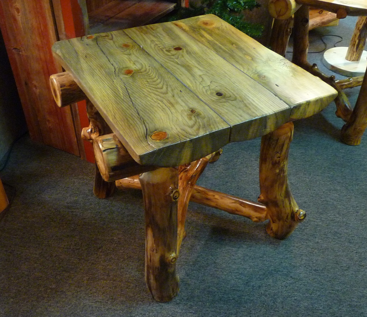 Aspen 1/2 Log End Table – Wild West Rustic Furniture