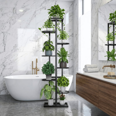 CUGBO 8 Tier Plant Stand Black Metal For Indoor Outdoor Use Multi Layer Flower Pot Display Rack Space Saving Shelf Organizer For Living Room Balcony Patio Garden Decor | SHEIN USA