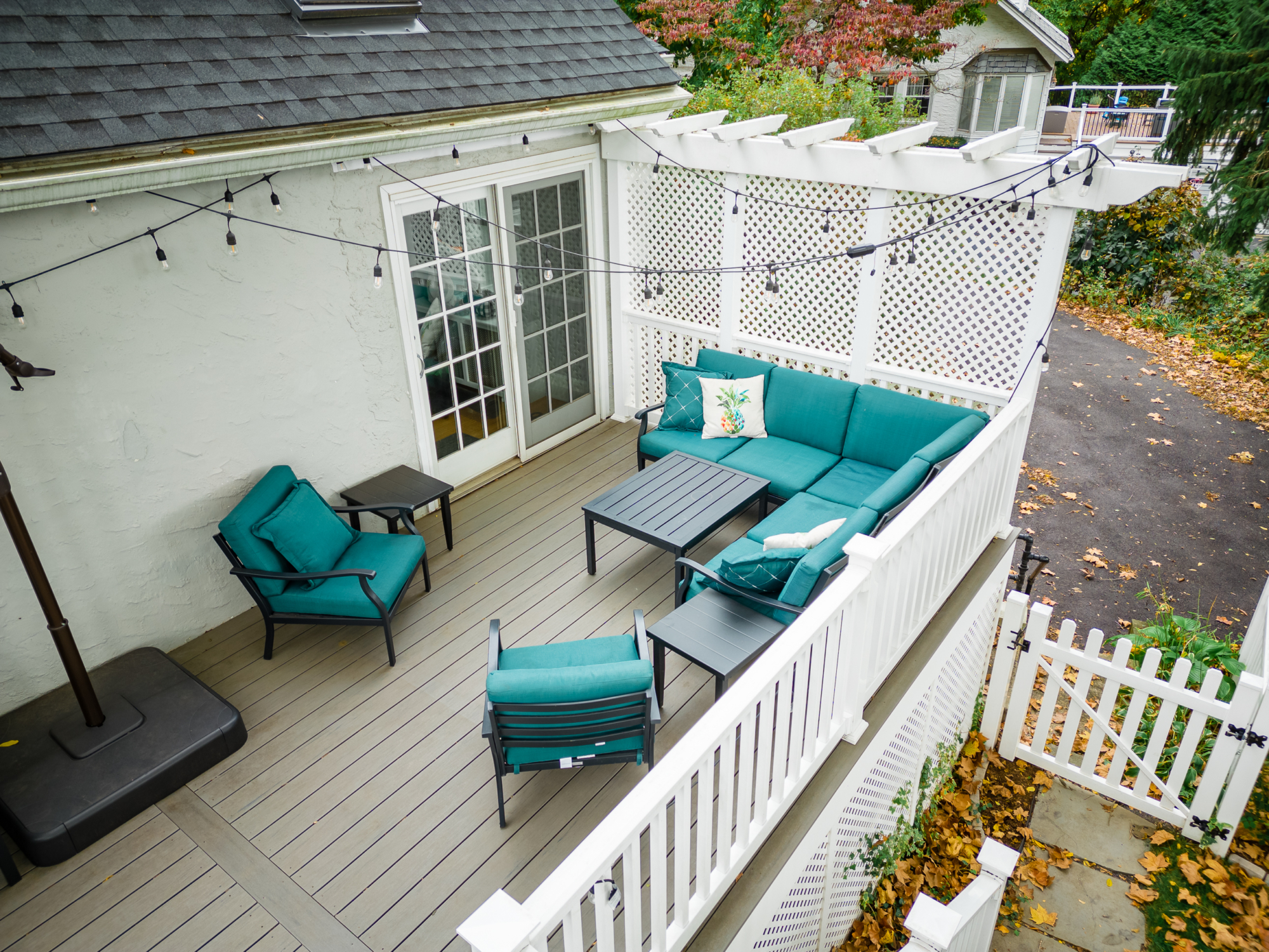 Deck with Lattice Privacy Wall on Deck - Paoli, PA - Integrous Fences and Decks