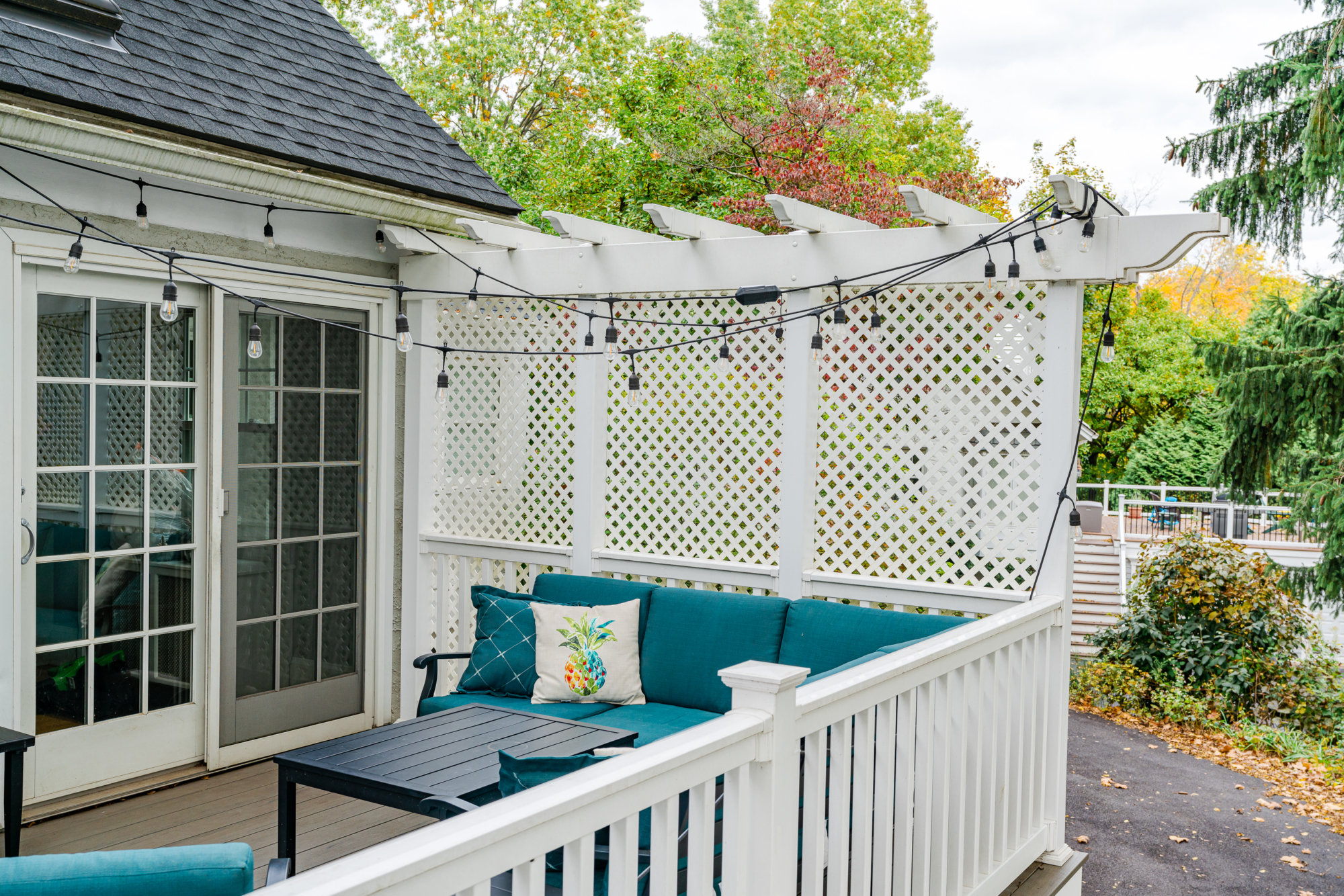Deck with Lattice Privacy Wall on Deck - Paoli, PA - Integrous Fences and Decks