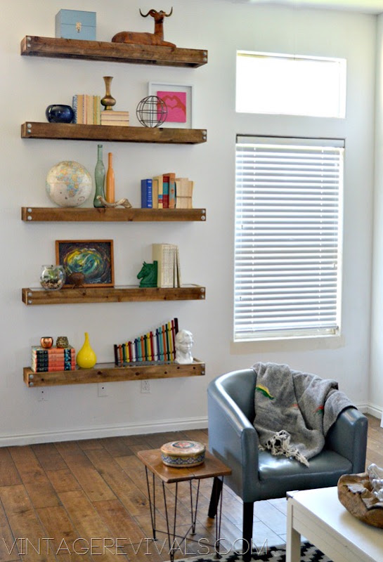 DIY Industrial Modern Floating Shelves • Vintage Revivals