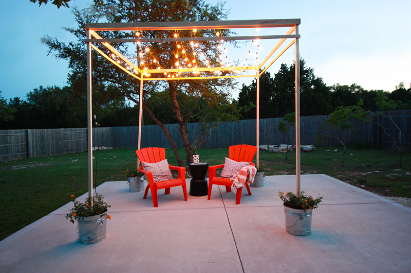 DIY String Light Pergola- Define Your Outdoor Space!