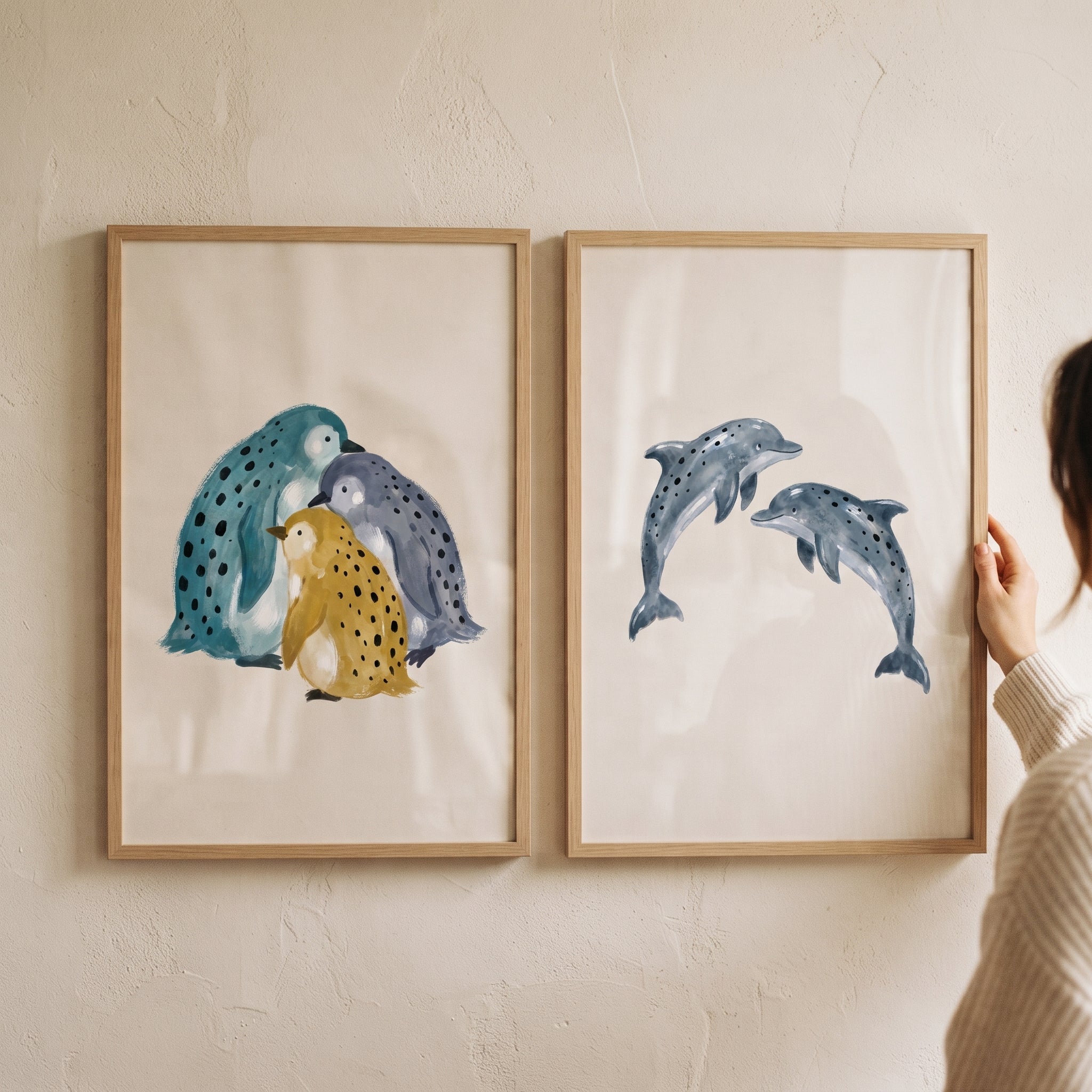Dolphin Art - Refined Dolphin-Inspired Framed Artwork