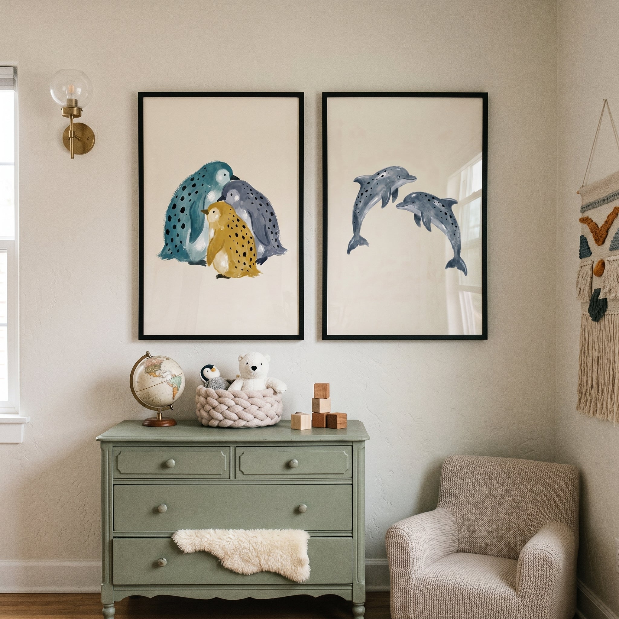 Dolphin Art - Refined Dolphin-Inspired Framed Artwork