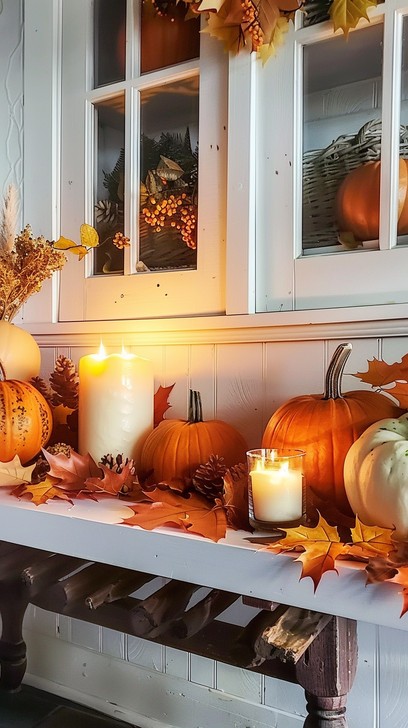 Download Autumn Candle Ambiance Image - Autumn, Candles, Pumpkins | StockCake