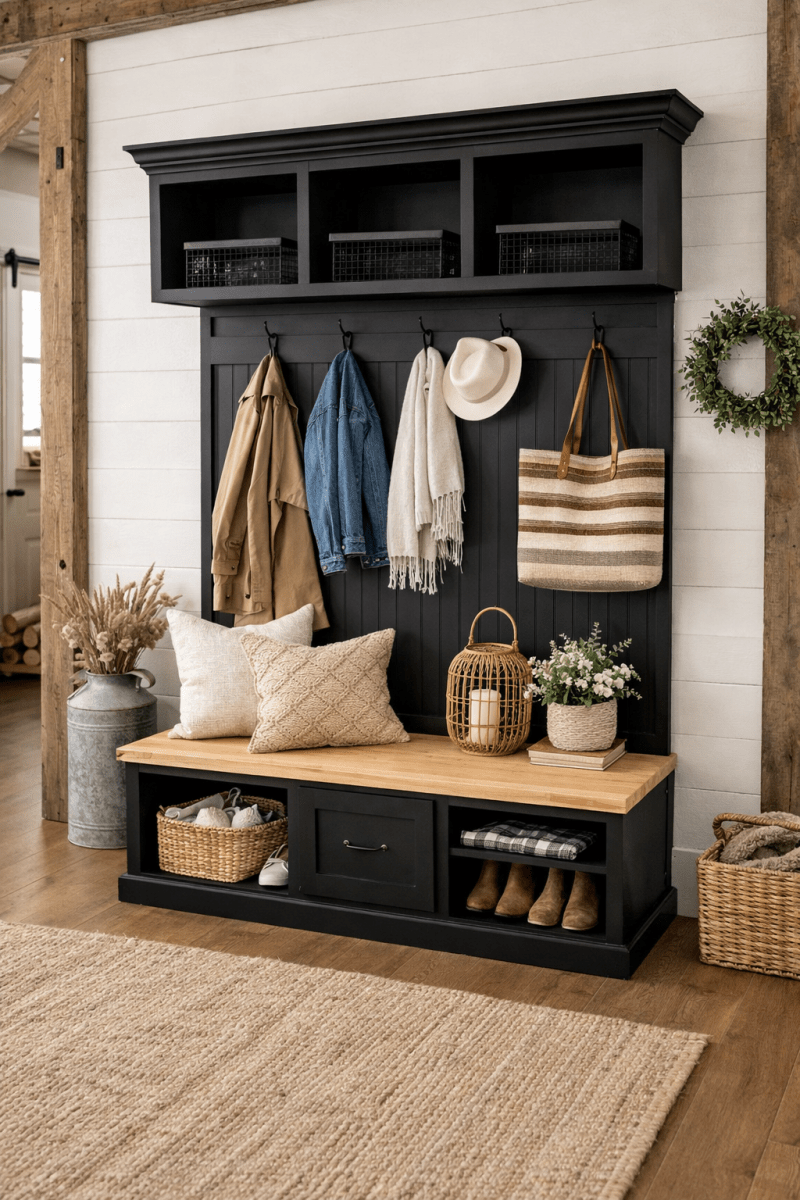 Entryway Bench Knorr Hall Tree With Bench And Shoe Storage Solid Wood Hall Tree Shoe Bench