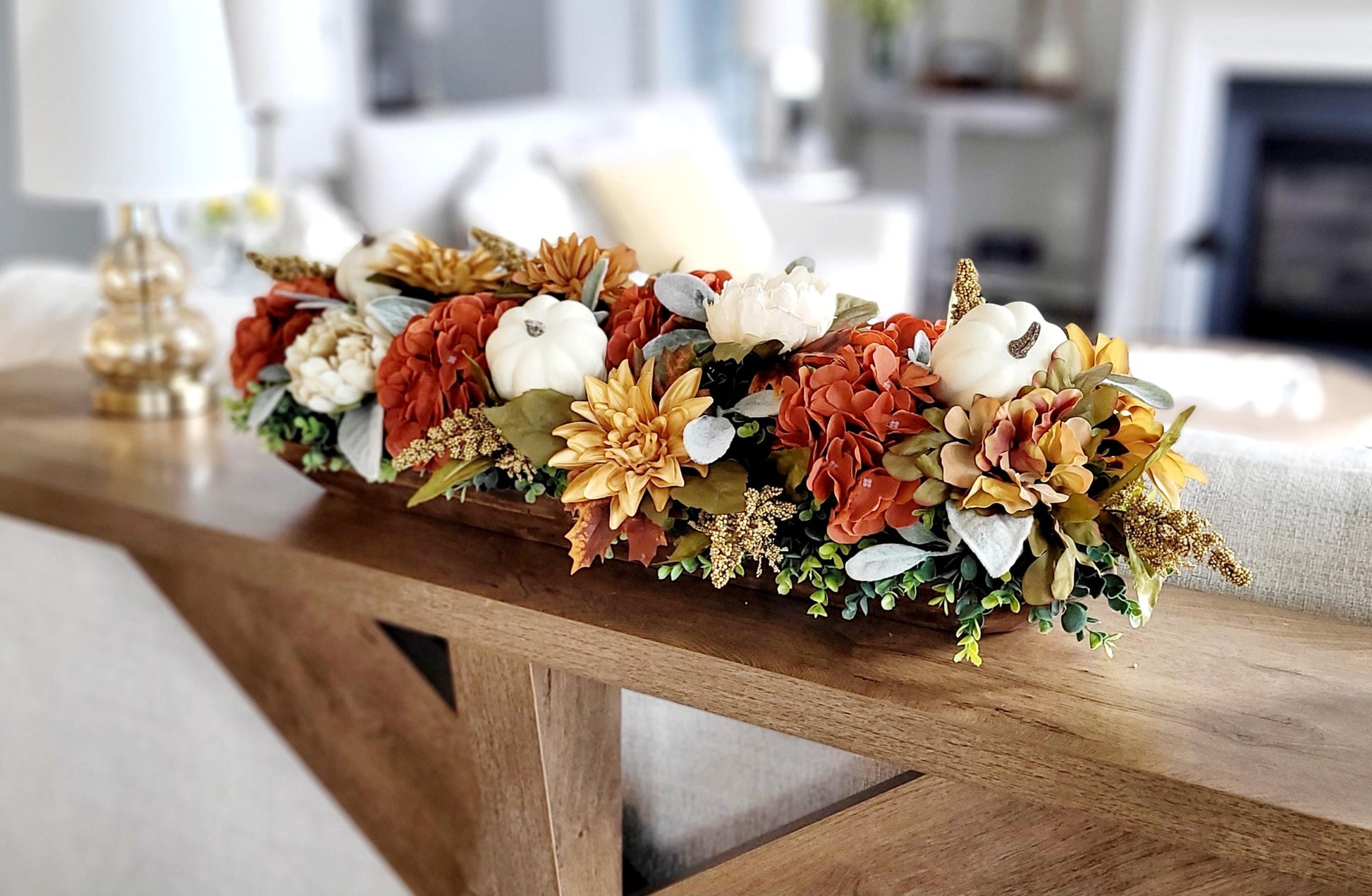 Fall Table Centerpiece – Dough Bowl Sunflower Thanksgiving
