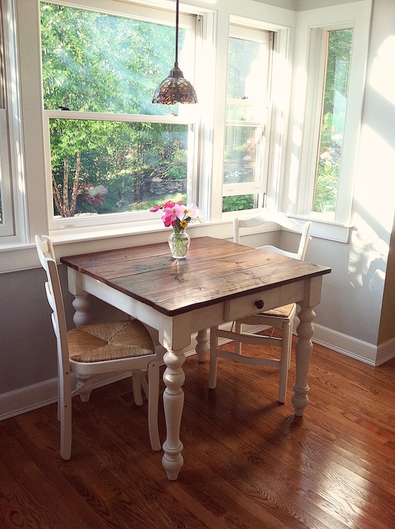 Furniture Reclaimed Wood Farmhouse Table The Petite Farmhouse Table Handmade With Reclaimed Barn Wood With
