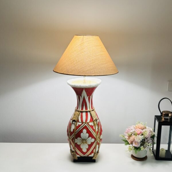 Handmade Thai Bamboo Vase Table Lamp - Lanna Souvenirs