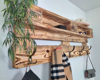Hardware Shabby Chic Shelf With Hooks Wooden Coat Rack Made From Pallets With Hanging Hardware Including
