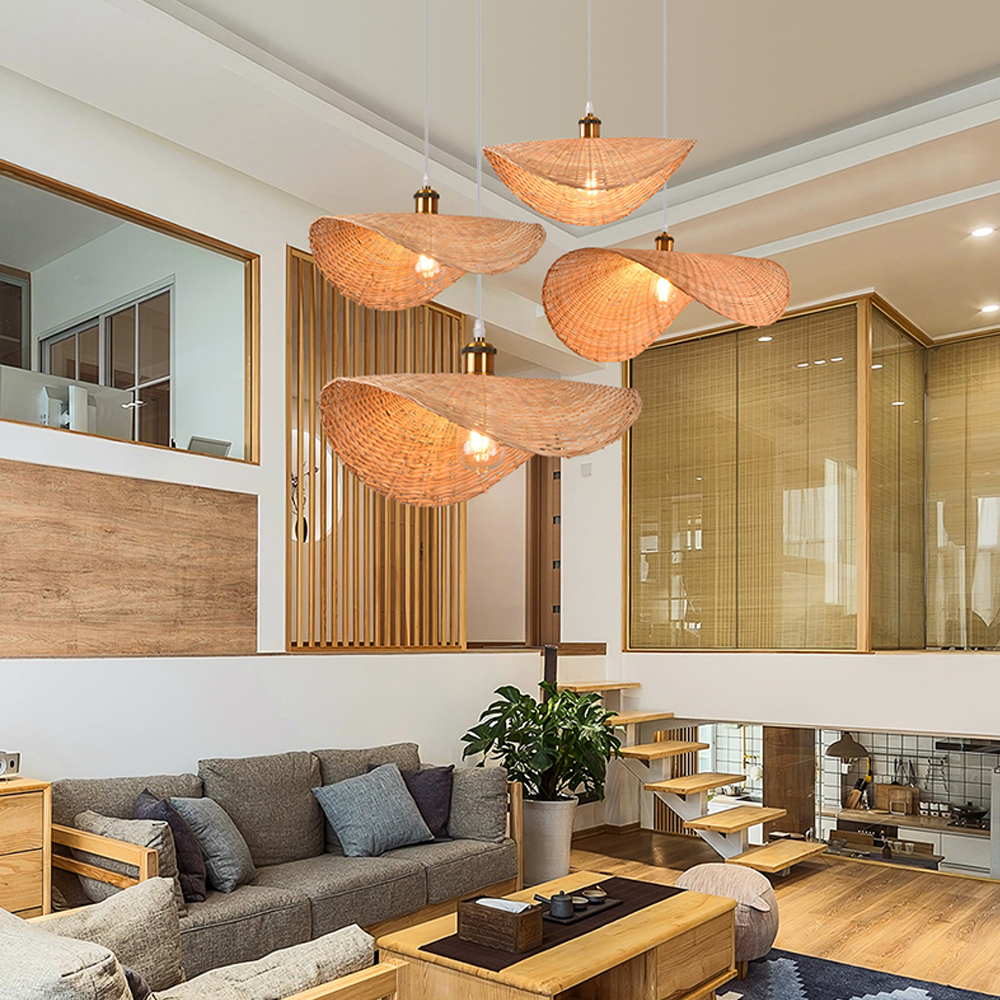 Lamppo Japanese Homestay Living Room Bamboo Pendant Lamp Restaurant Corridor Stair Combination Lights