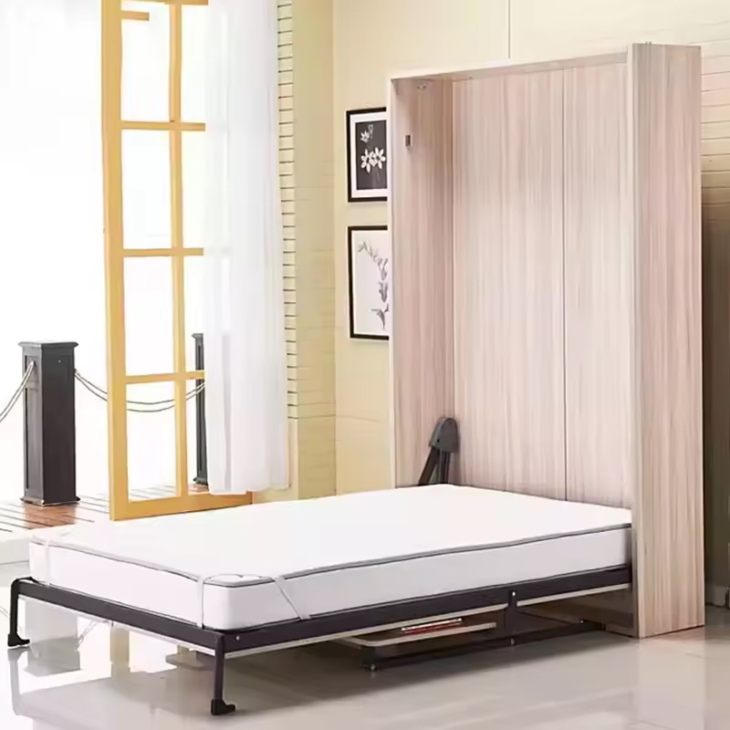 Modern Space-Saving Vertical Murphy Bed - Customizable Double Queen King Size Wall Bed for Home Furniture