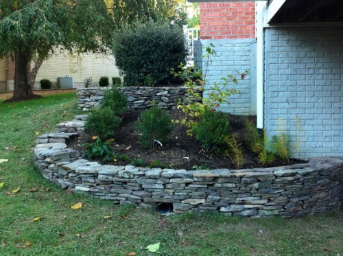 PA Fieldstone Terraced Garden Bed with Native Plantings
