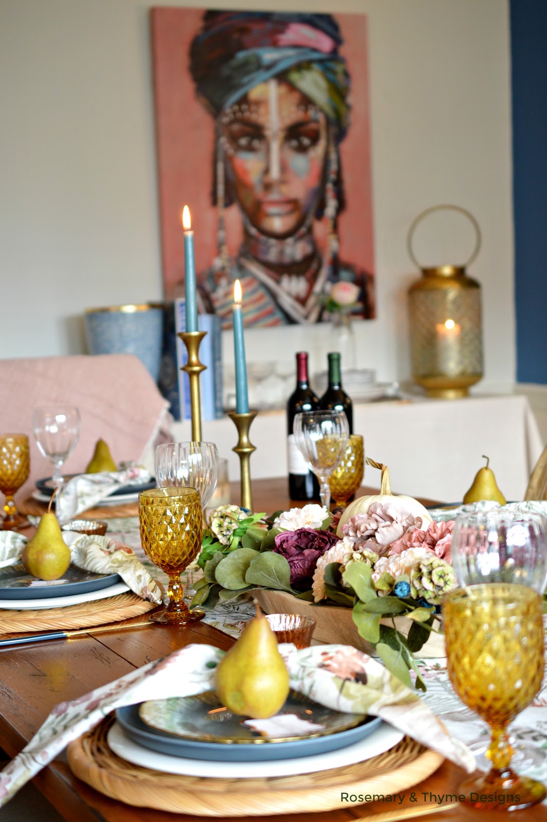 Rosemary & Thyme: A Modern and Colorful Thanksgiving Table