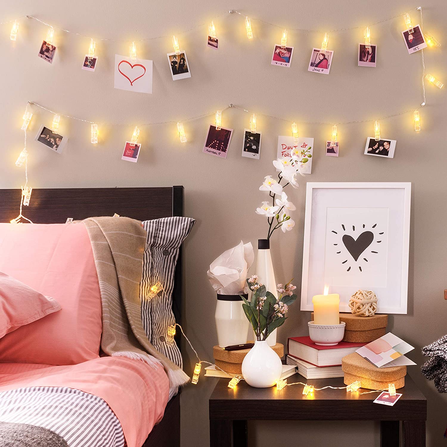 String Lights Soft Lights For Bedroom ZOELNIC 300 LED Curtain String Light, Lighting Modes Fairy Twinkle