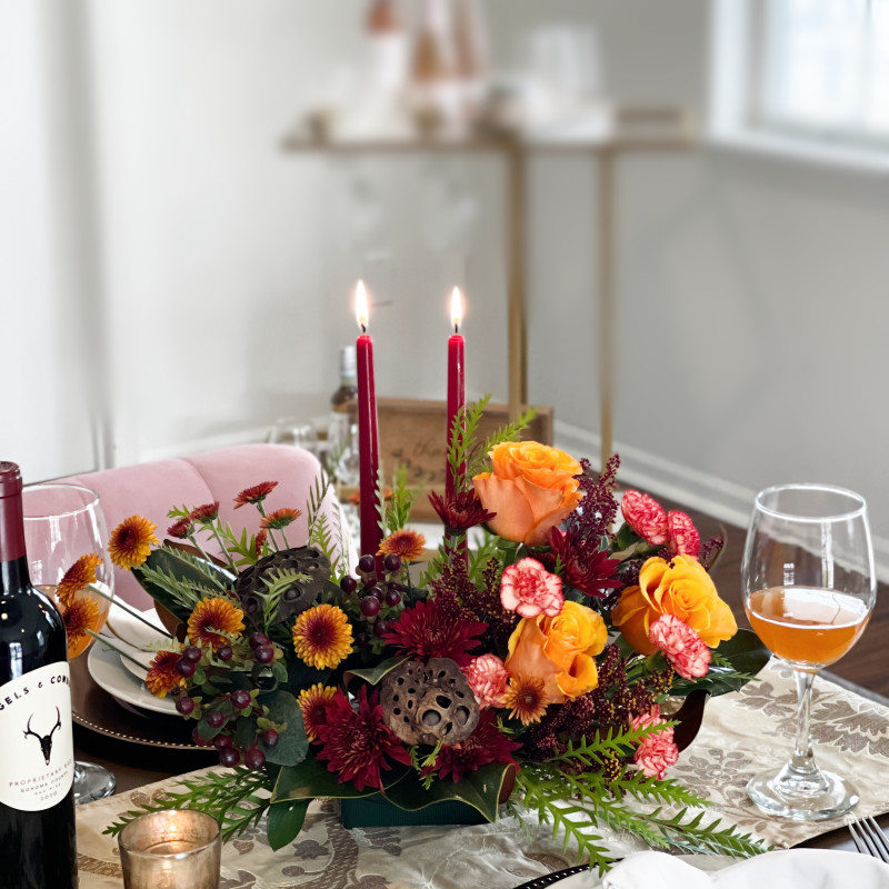 Thanksgiving Candlelight Centerpiece | #1 Florist in Kansas City | All A' Bloom