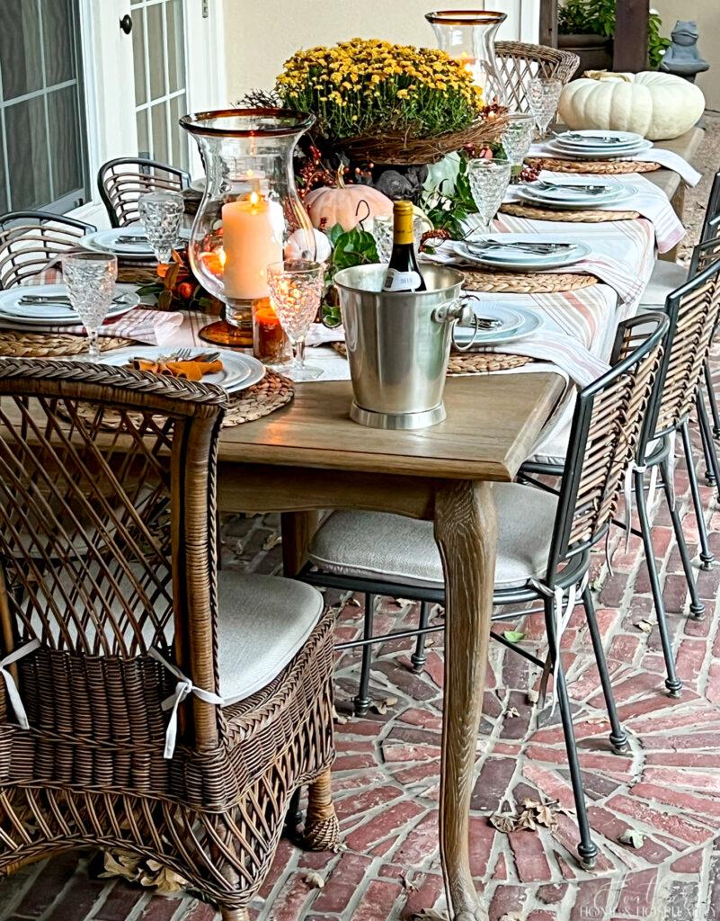 Thanksgiving Tall Patio Dining Sets How To Set An Al Fresco Thanksgiving Tablescape Full Of Autumn Charm