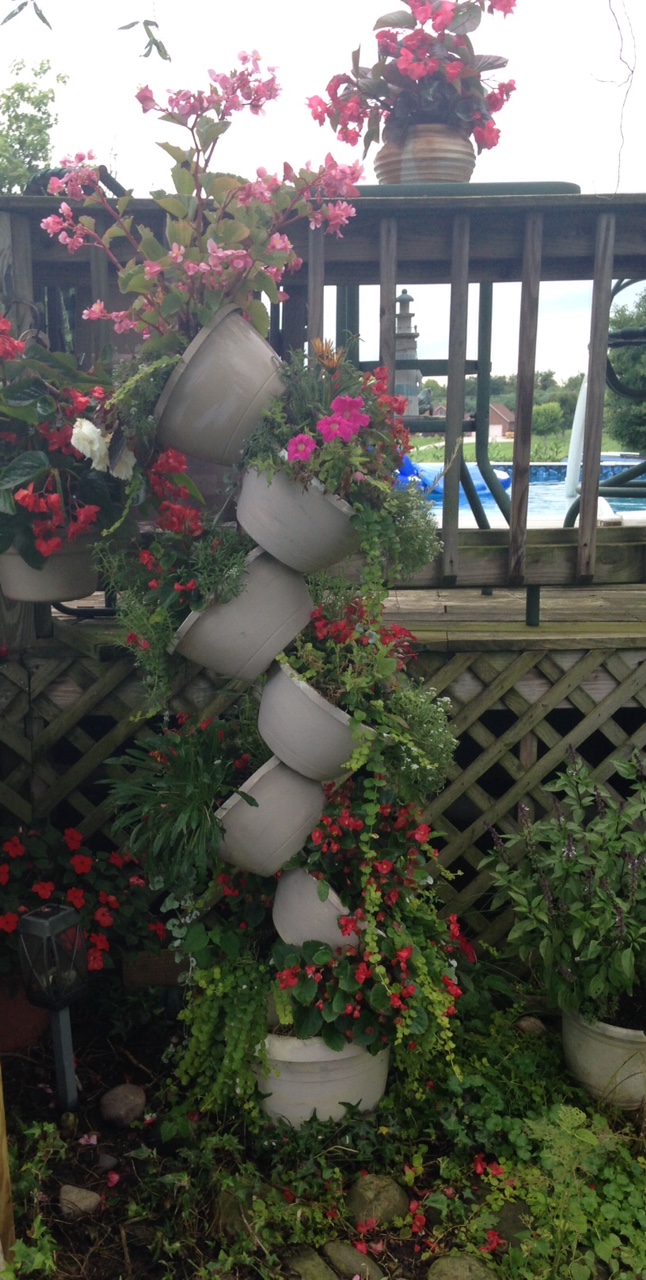 Up-cycled Tipsy Pot Tower — Bob's Market and Greenhouses