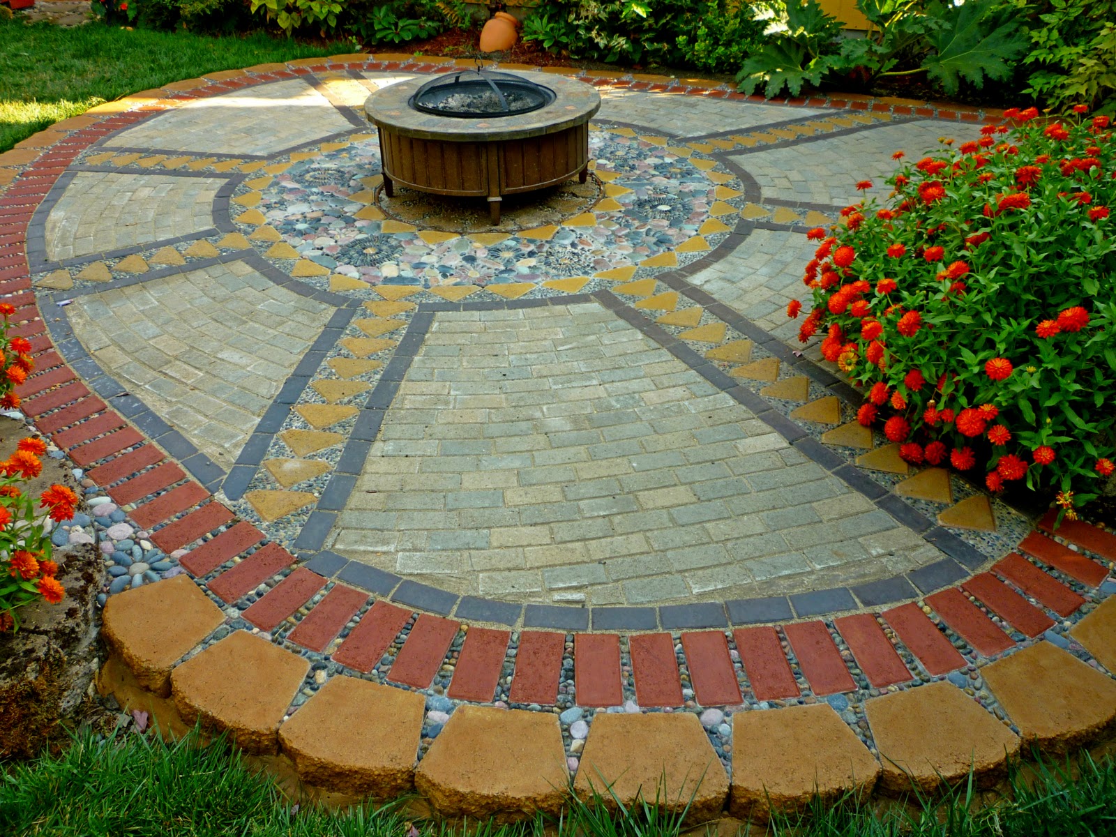 Wow, thats a busy Garden!: Creating A Paver and Pebble Mosaic Patio
