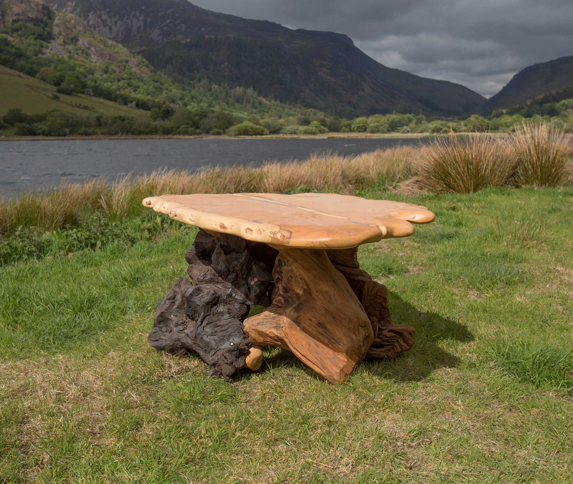 Yew Stump Table | Rustic Handmade Furniture