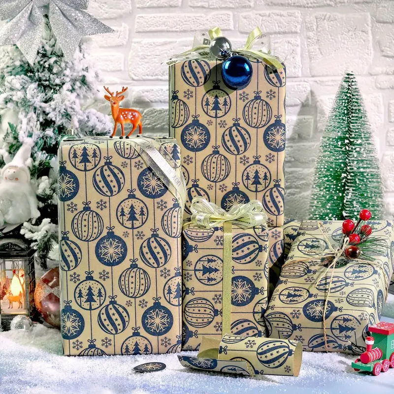 1 roll christmas wrapping paper vintage retro gift wrapping - Temu Bahrain