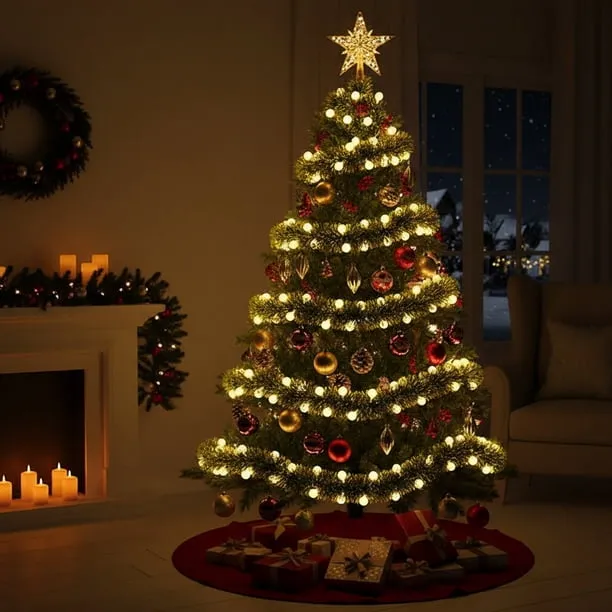 10 ft Pre-lit Christmas Garland,Lighted Artificial Pine Garland with Plug  in 30 Count Clear Incandescent Mini Lights, Perfect for Indoor Outdoor  Holiday Decorations M - Walmart.com