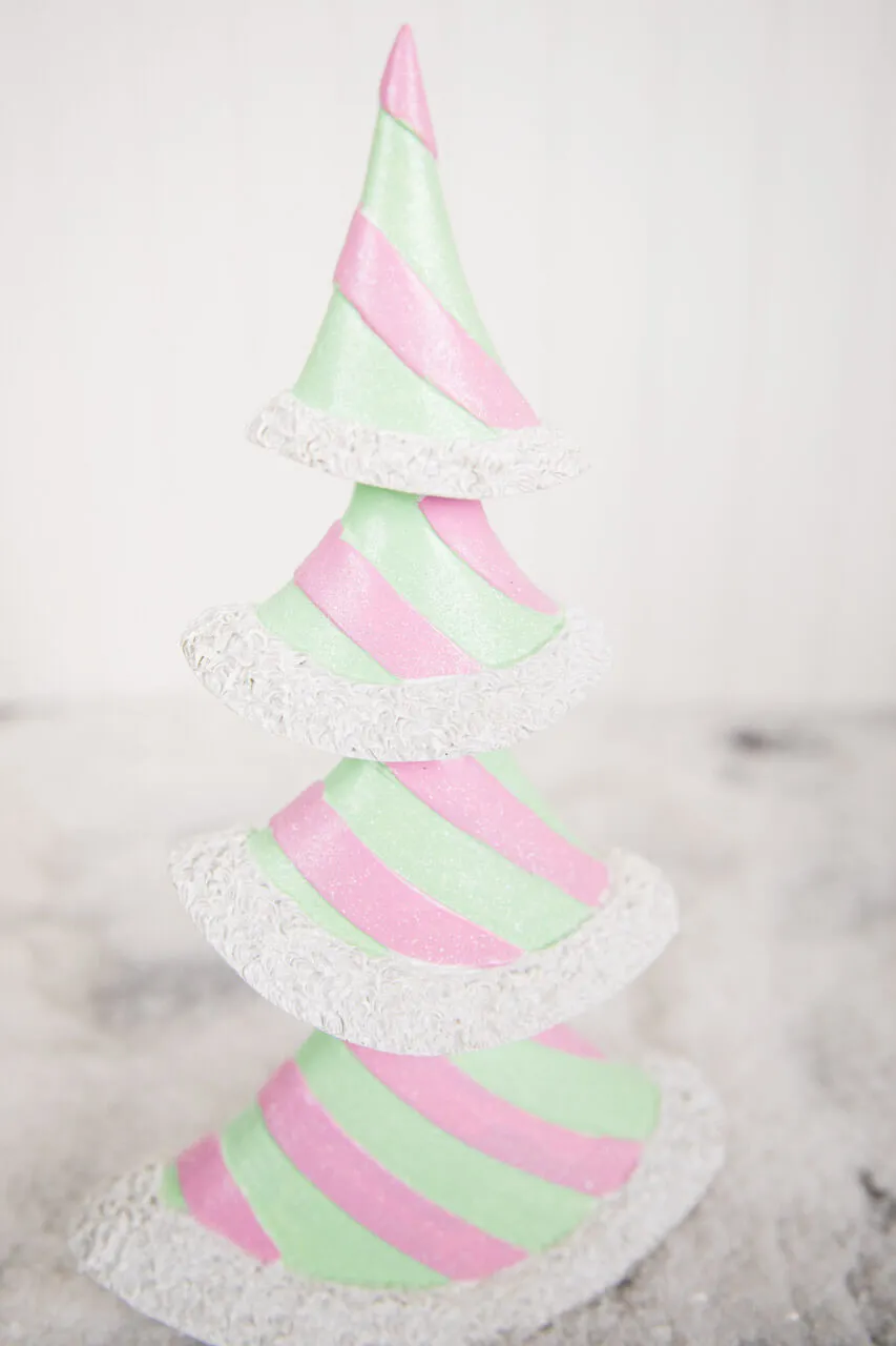 11.6” Resin Pastel Peppermint Layer Tree