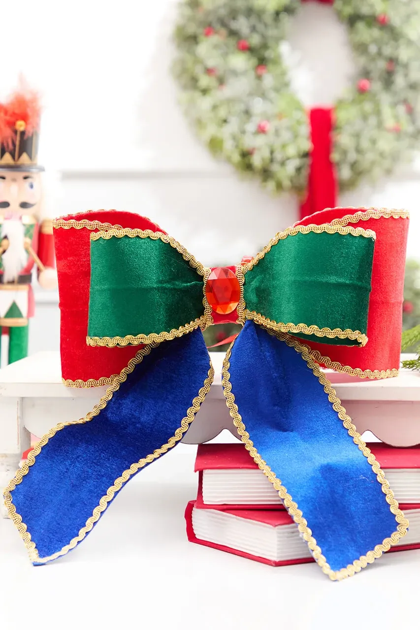 12' Nutcracker Velvet Gem Bow