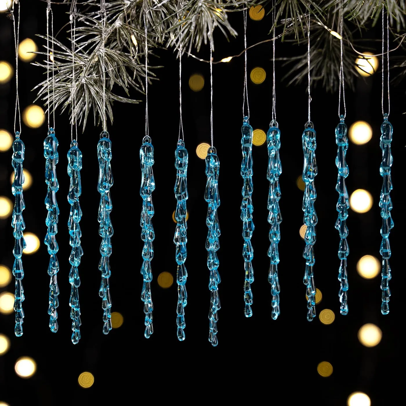 12-Piece Colorful Acrylic Icicle Christmas Ornaments, Simulated Ice Stick Hanging Decorations for Winter Wonderland Tree - Walmart.com