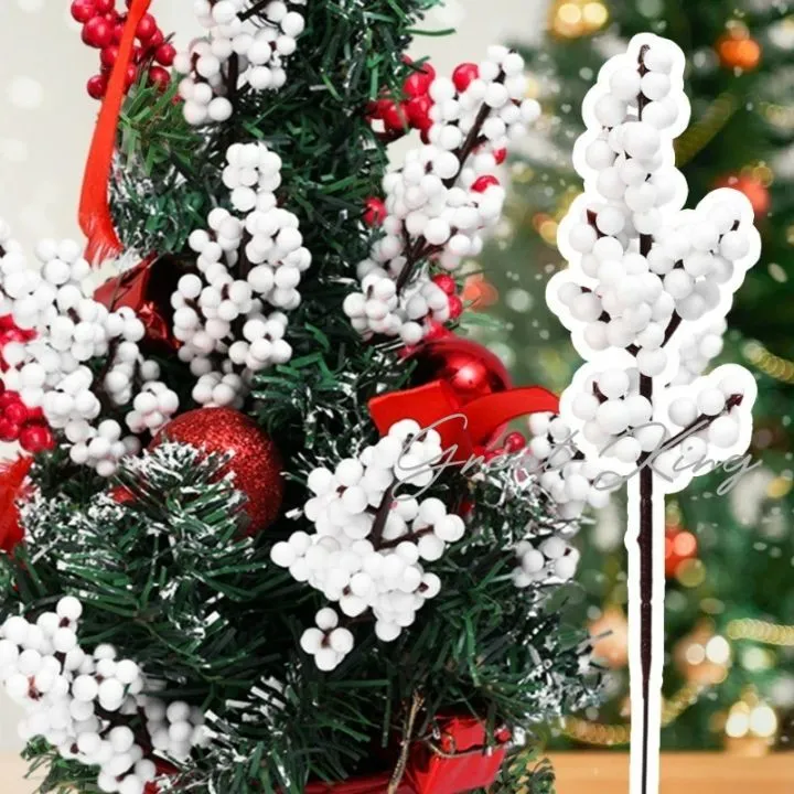 12Pcs DIY Gift Xmas Tree Decor White Berries Stems - Artificial Fake Plant Wreath Decor - Home Christmas Party Decoration Solid Color Christmas Accessories - Lazada | Lazada Philippines