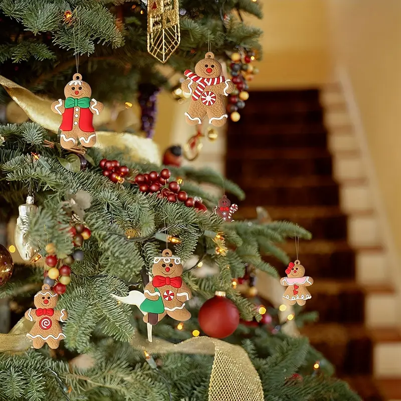 12pcs gingerbread themed decor christmas tree decorations - Temu Ireland