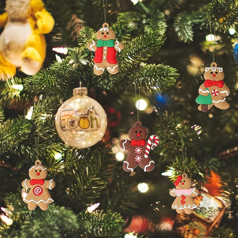 12pcs gingerbread themed decor christmas tree decorations - Temu Ireland