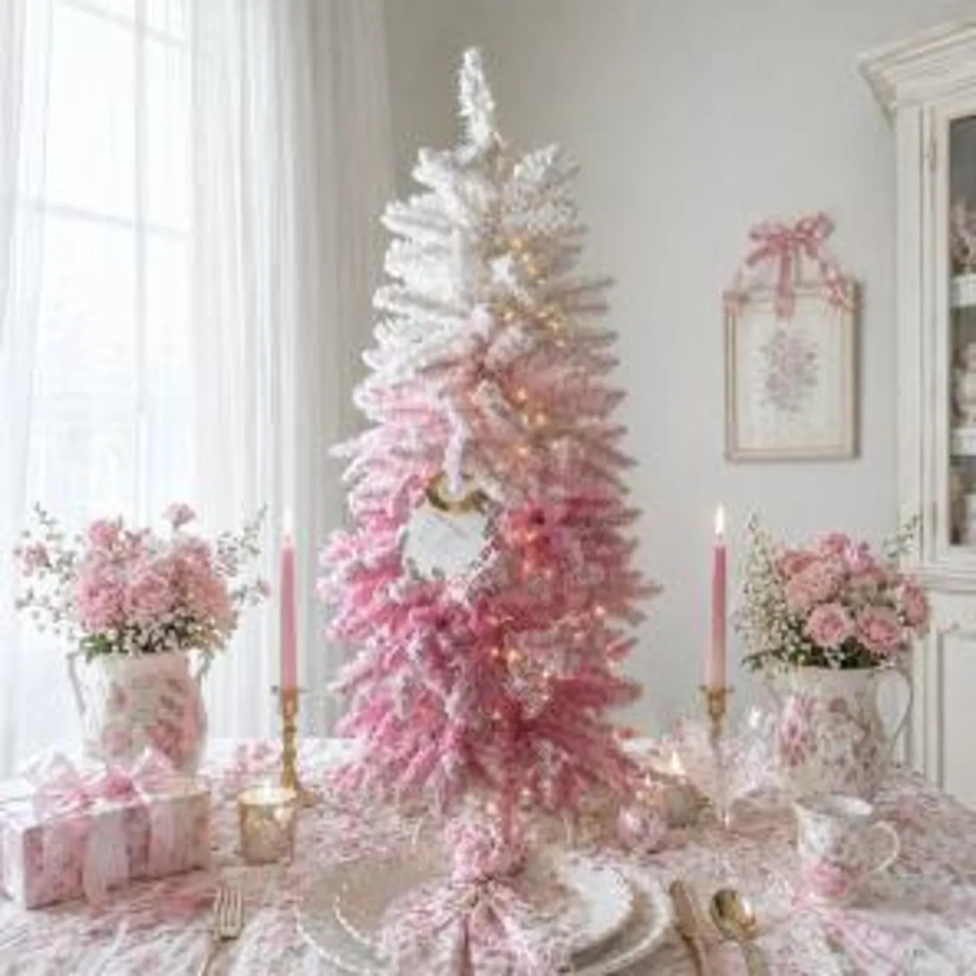 13” Pink Ombre Christmas Tree Decor NEW | Mercari