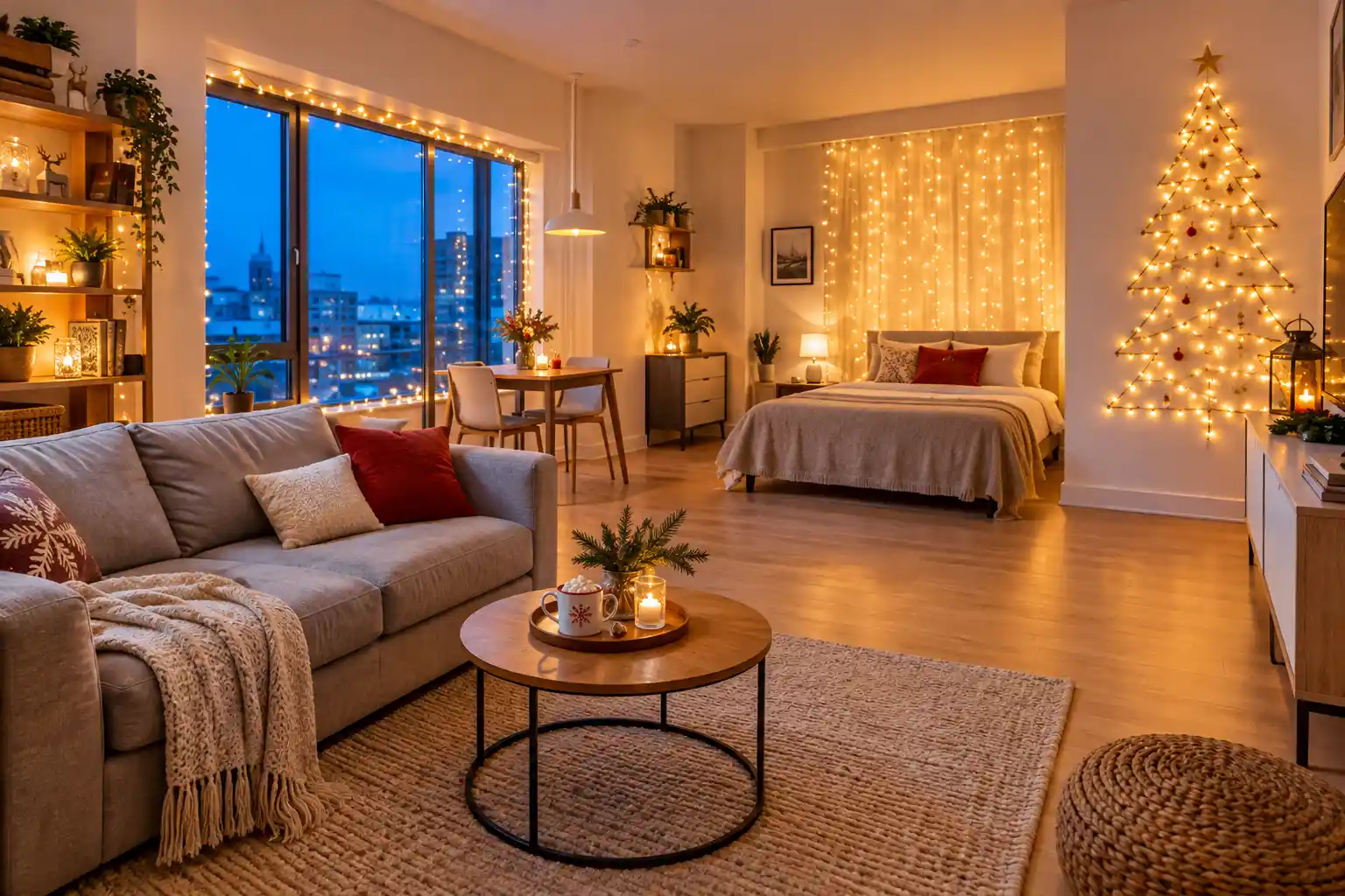 15 Apartment Christmas Lights Ideas for a Cozy Small Space