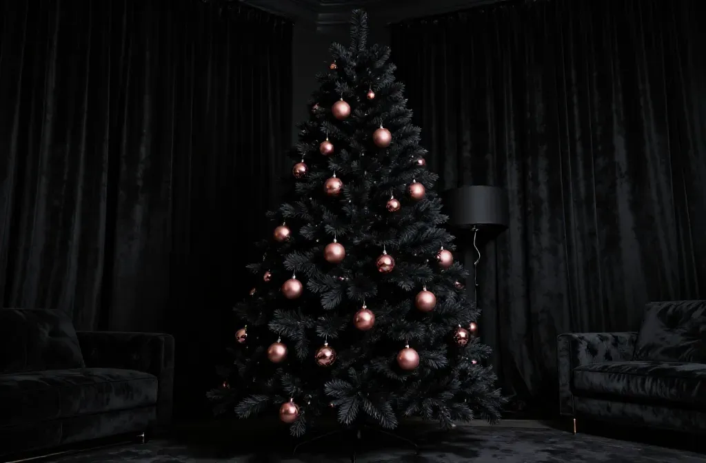 15 Black Christmas Tree Ideas for a Dramatic and Elegant Holiday Look: Bold  & Chic - Aarvi Home Decor