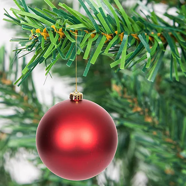 15cm/3Pcs Christmas Baubles Shatterproof Dark Red,Tree Decorations