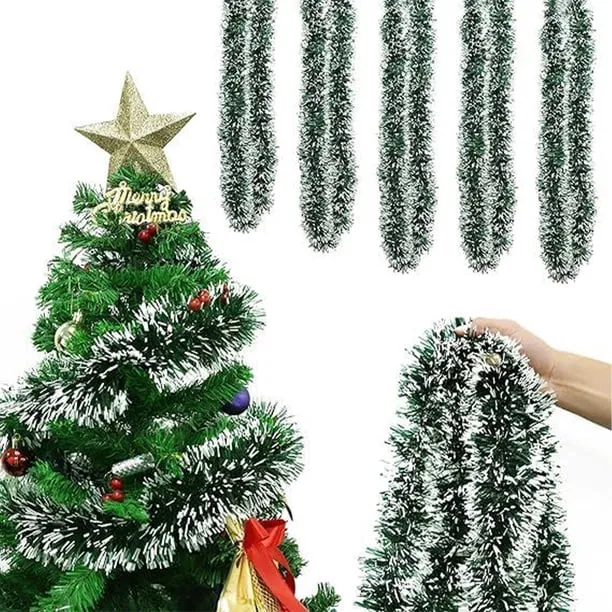 16.4Ft Xmas Tinsel Garland Decor,Christmas Metallic Garlands Red Green Gold Hanging Garland for Merry Christmas Party Wedding Fireplace Stairs Railing Mantel Wreath Ornaments(Red) - Walmart.com