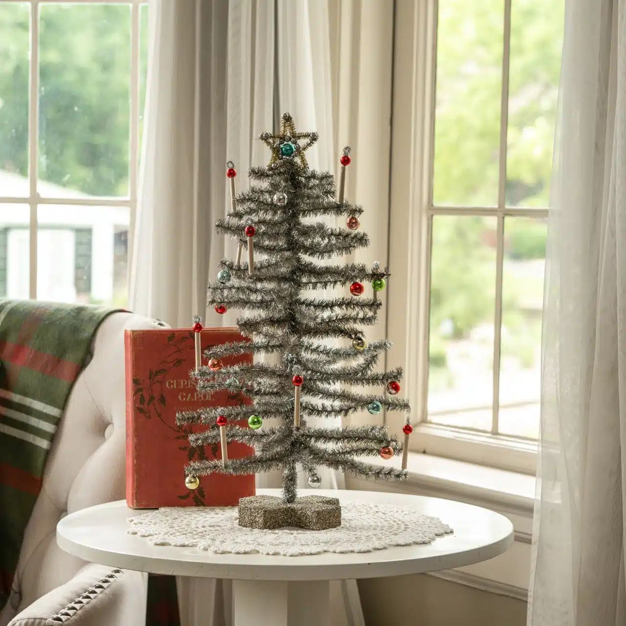 18' SILVER FESTIVE TREE - The Crafty Decorator