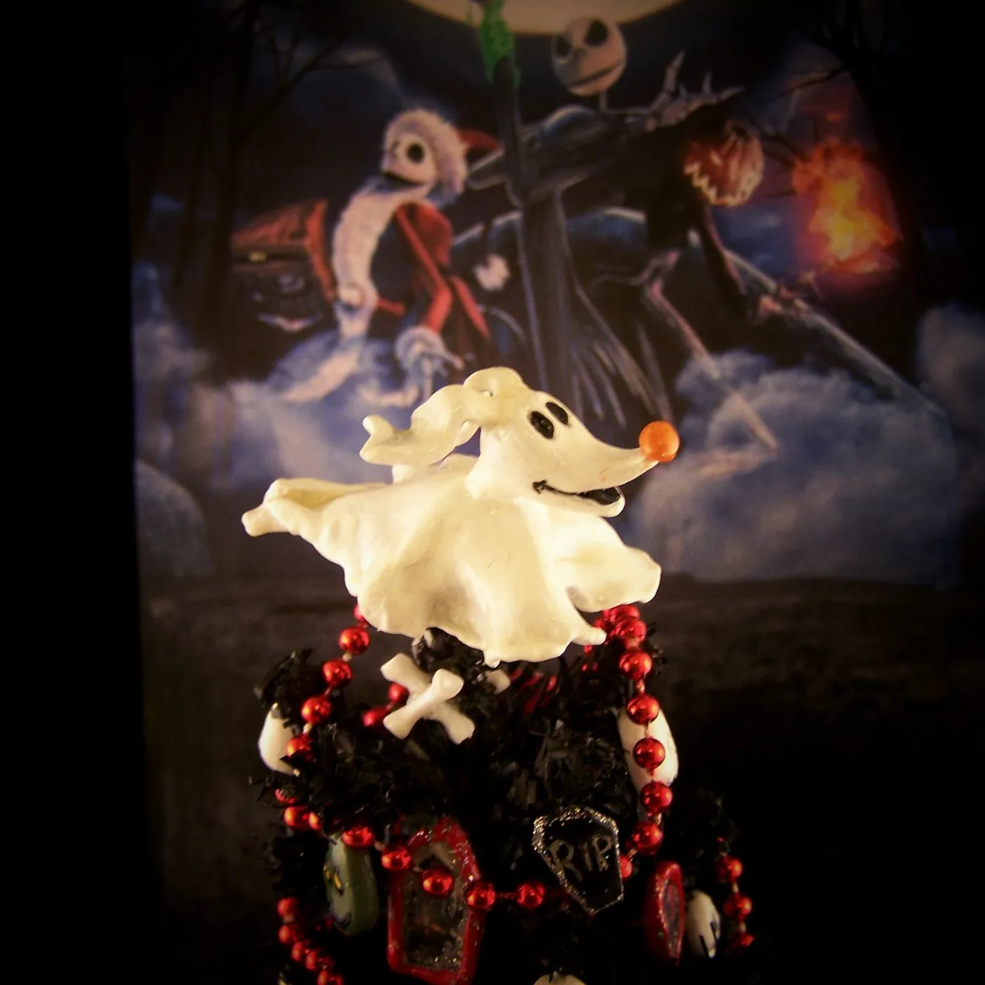 19th Day Miniatures Works in Progress: Sherry's Nightmare before Christmas Tree! And a beautiful Christmas fireplace too :)