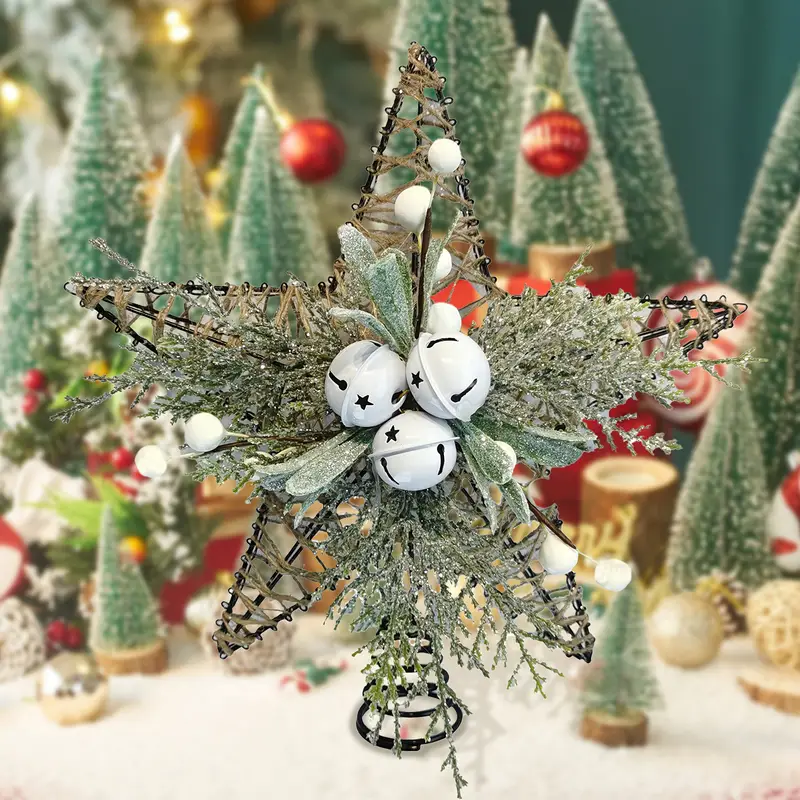 1pc classic 11 8 metal star tree topper bells festive hollow - Temu Mauritius