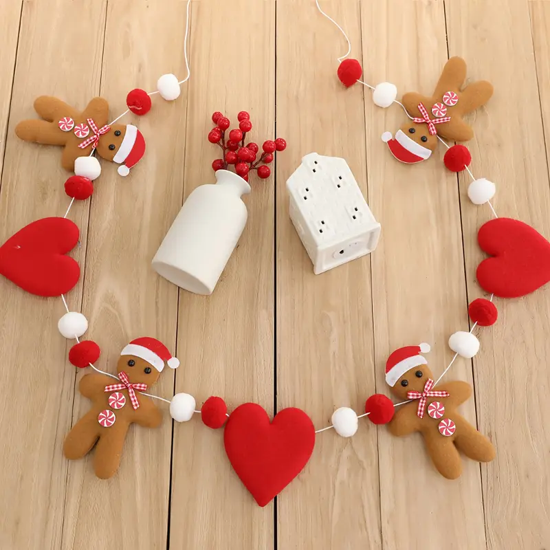 1pc gingerbread man garland felt characters soft felt - Temu Bahrain