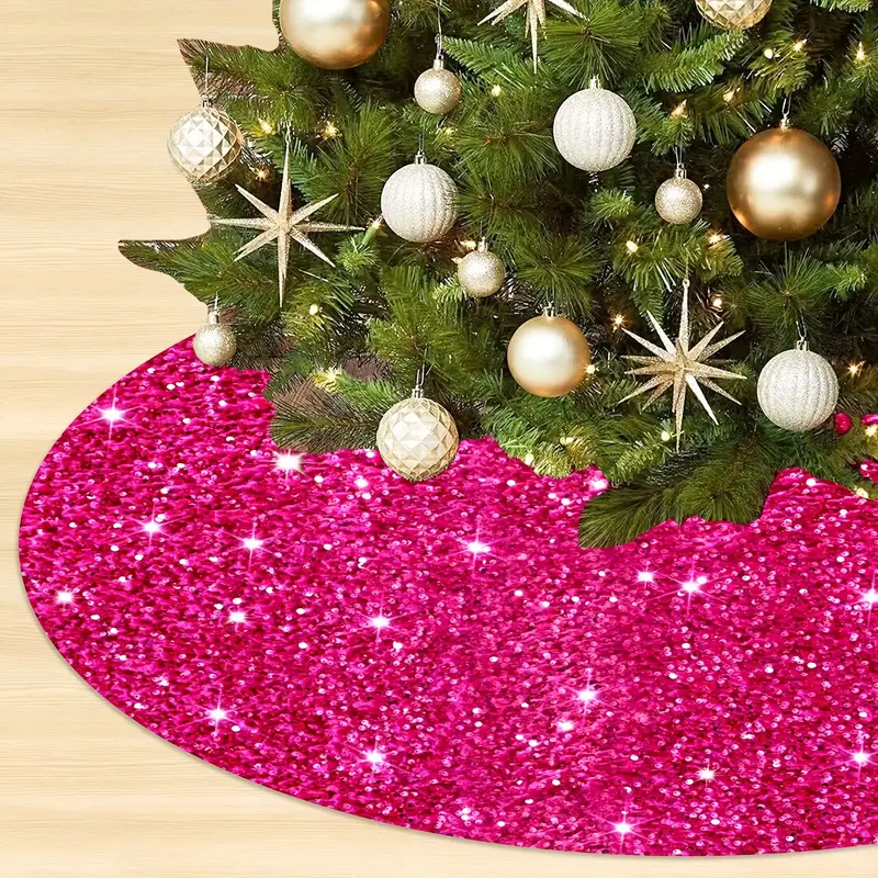 1pc hot pink christmas tree skirt classic fuchsia sequin - Temu United  Kingdom