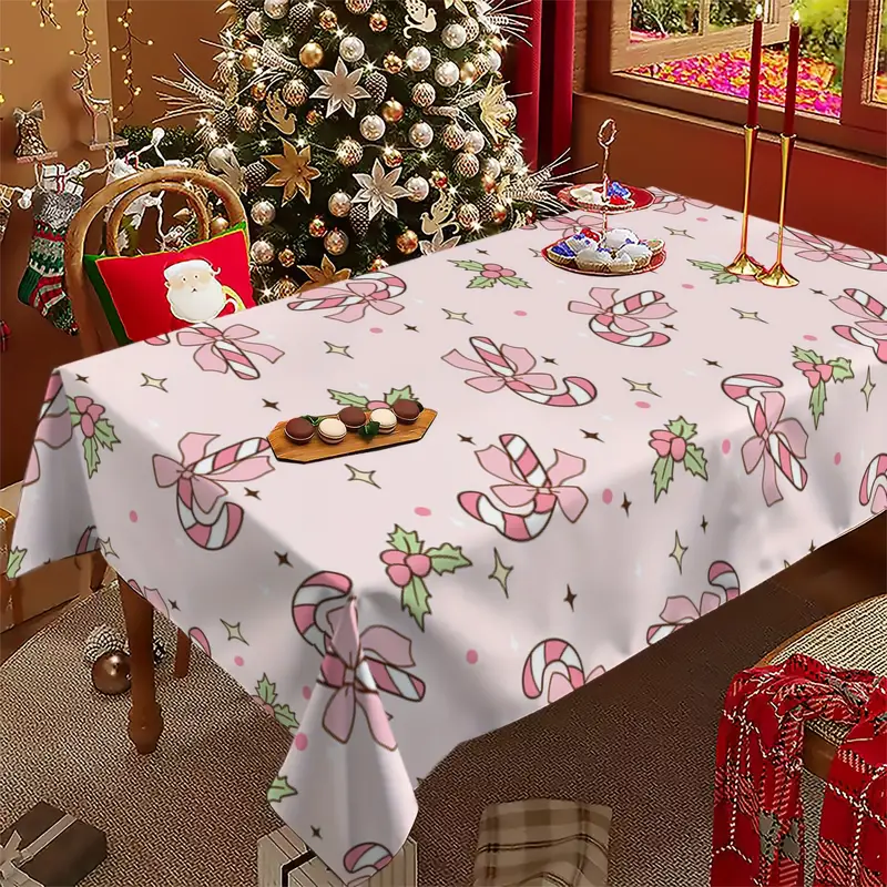1pc pink christmas tablecloth christmas - Temu Bahrain