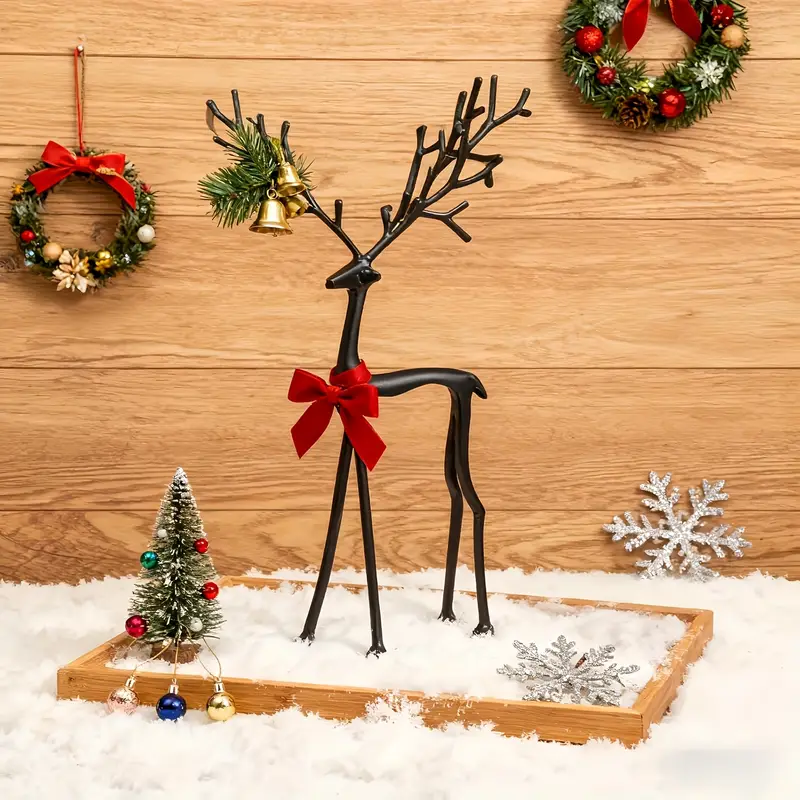 2026 Christmas Reindeer Sculpture Ornament, Simple Elegant Fashion Figurine, Festive Decoration, Creative Gift for Home/Office Daily Decor and Christmas Atmosphere, Elegant Indoor Holiday Decor to .