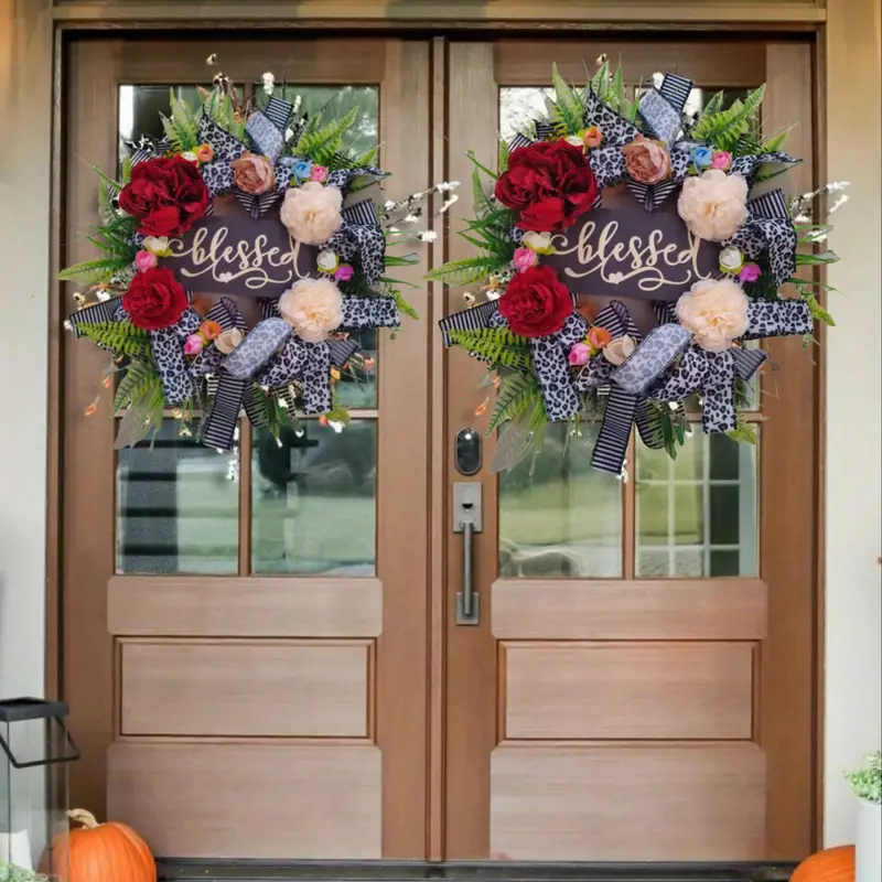 2026 Popular Floral Wreath Door Decoration for Spring And Christmas *
