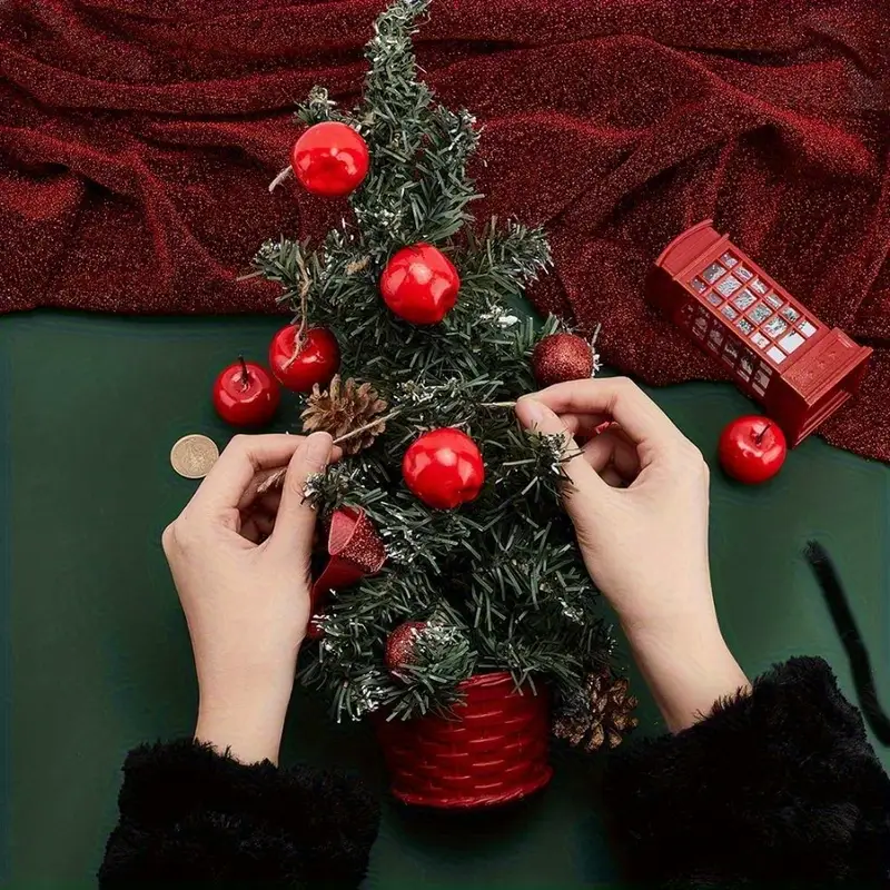 20pcs mini christmas tree ornaments realistic red - Temu Mauritius