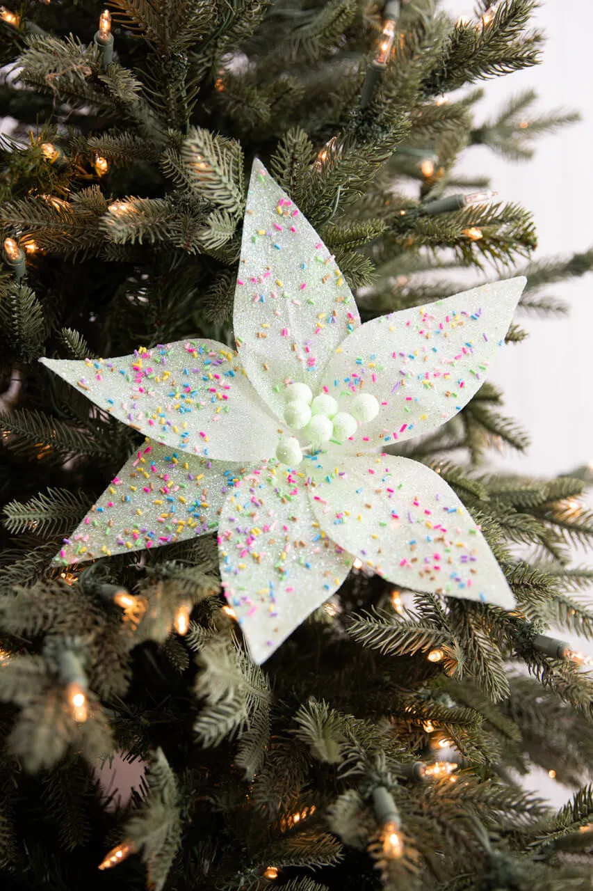 24” x 12' Green Sprinkles Candy Poinsettia Stem - Decorator's Warehouse