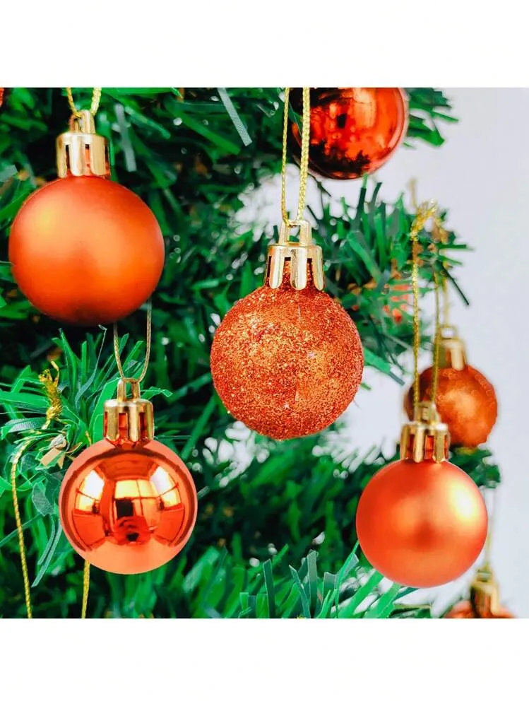 24pcs Orange Christmas Ball Ornament Set, Christmas Tree Decoration, Christmas | SHEIN USA