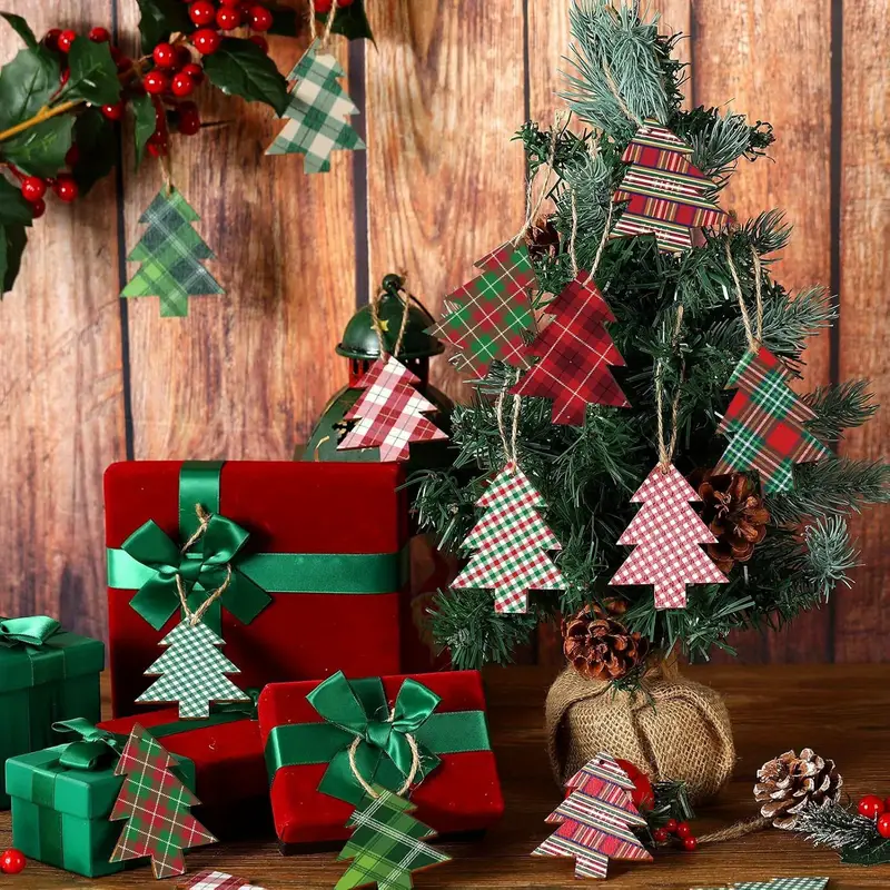 2d flat 20 sets vintage wooden christmas tree ornaments in a - Temu  Mauritius